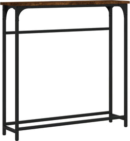 vidaXL - Wandtafel - 75x19,5x75 - cm - bewerkt - hout - gerookt - eikenkleurig