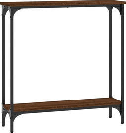 vidaXL - Wandtafel - 75x22,5x75 - cm - bewerkt - hout - bruin - eikenkleur
