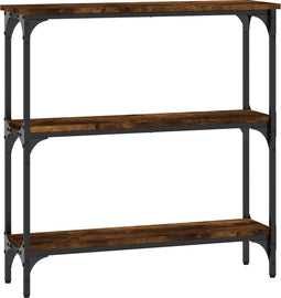 vidaXL - Wandtafel - 75x22,5x75 - cm - bewerkt - hout - gerookt - eikenkleurig
