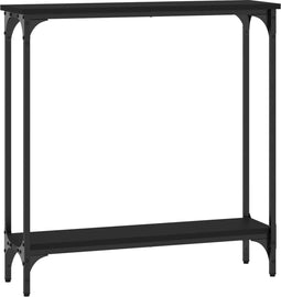 vidaXL - Wandtafel - 75x22,5x75 - cm - bewerkt - hout - zwart
