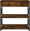 vidaXL - Wandtafel - 75x28x75 - cm - bewerkt - hout - gerookt - eikenkleurig