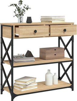 vidaXL - Wandtafel - 75x28x75 - cm - bewerkt - hout - sonoma - eikenkleurig