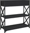 vidaXL - Wandtafel - 75x28x75 - cm - bewerkt - hout - zwart