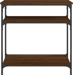 vidaXL - Wandtafel - 75x29x75 - cm - bewerkt - hout - bruin - eikenkleur