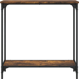 vidaXL - Wandtafel - 75x30,5x75 - cm - bewerkt - hout - gerookt - eikenkleurig
