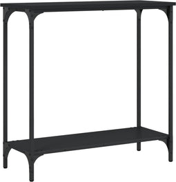 vidaXL - Wandtafel - 75x30,5x75 - cm - bewerkt - hout - zwart