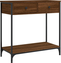 vidaXL - Wandtafel - 75x34,5x75 - cm - bewerkt - hout - bruin - eikenkleur
