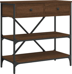 vidaXL - Wandtafel - 75x34,5x75 - cm - bewerkt - hout - bruin - eikenkleur