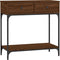 vidaXL - Wandtafel - 75x34,5x75 - cm - bewerkt - hout - bruin - eikenkleur