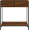 vidaXL - Wandtafel - 75x34,5x75 - cm - bewerkt - hout - bruin - eikenkleur