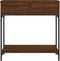 vidaXL - Wandtafel - 75x34,5x75 - cm - bewerkt - hout - bruin - eikenkleur