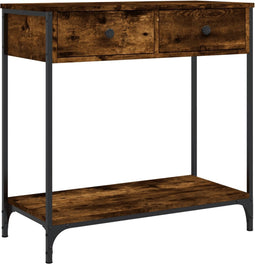 vidaXL - Wandtafel - 75x34,5x75 - cm - bewerkt - hout - gerookt - eikenkleurig