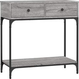 vidaXL - Wandtafel - 75x34,5x75 - cm - bewerkt - hout - grijs - sonoma - eikenkleurig