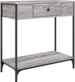 vidaXL - Wandtafel - 75x34,5x75 - cm - bewerkt - hout - grijs - sonoma - eikenkleurig