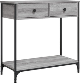 vidaXL - Wandtafel - 75x34,5x75 - cm - bewerkt - hout - grijs - sonoma - eikenkleurig