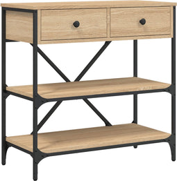 vidaXL - Wandtafel - 75x34,5x75 - cm - bewerkt - hout - sonoma - eikenkleurig