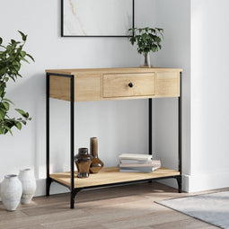 vidaXL - Wandtafel - 75x34,5x75 - cm - bewerkt - hout - sonoma - eikenkleurig
