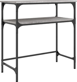 vidaXL - Wandtafel - 75x35,5x75 - cm - bewerkt - hout - grijs - sonoma - eikenkleurig