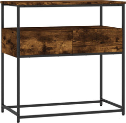 vidaXL - Wandtafel - 75x40x75 - cm - bewerkt - hout - gerookt - eikenkleurig