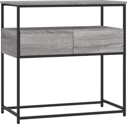 vidaXL - Wandtafel - 75x40x75 - cm - bewerkt - hout - grijs - sonoma - eikenkleurig