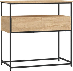 vidaXL - Wandtafel - 75x40x75 - cm - bewerkt - hout - sonoma - eikenkleurig