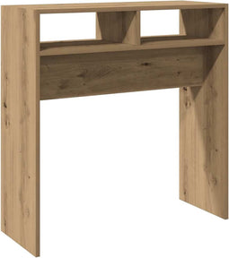 vidaXL - Wandtafel - 78x30x80 - cm - bewerkt - hout - artisanaal - eikenkleur