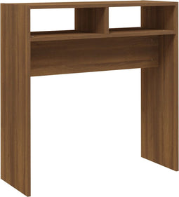 vidaXL - Wandtafel - 78x30x80 - cm - bewerkt - hout - bruin - eikenkleur