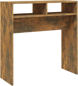 vidaXL - Wandtafel - 78x30x80 - cm - bewerkt - hout - gerookt - eikenkleurig