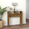 vidaXL - Wandtafel - 78x30x80 - cm - bewerkt - hout - gerookt - eikenkleurig