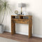 vidaXL - Wandtafel - 78x30x80 - cm - bewerkt - hout - gerookt - eikenkleurig