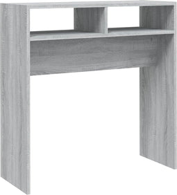 vidaXL - Wandtafel - 78x30x80 - cm - bewerkt - hout - grijs - sonoma - eikenkleurig