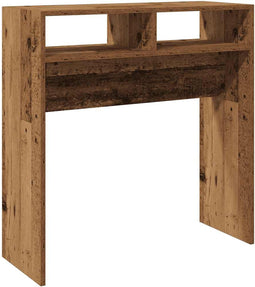 vidaXL - Wandtafel - 78x30x80 - cm - bewerkt - hout - oud - houtkleurig