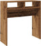 vidaXL - Wandtafel - 78x30x80 - cm - bewerkt - hout - oud - houtkleurig