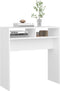 vidaXL - Wandtafel - 78x30x80 - cm - bewerkt - hout - wit