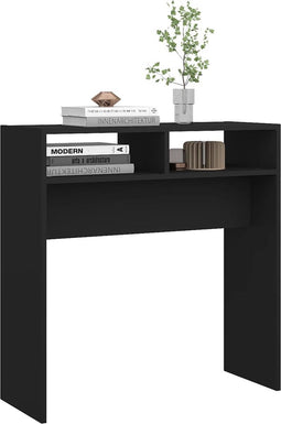 vidaXL - Wandtafel - 78x30x80 - cm - bewerkt - hout - zwart