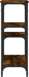 vidaXL - Wandtafel - 80x29x75 - cm - bewerkt - hout - gerookt - eikenkleurig
