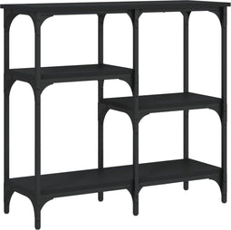 vidaXL - Wandtafel - 80x29x75 - cm - bewerkt - hout - zwart