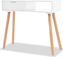 vidaXL - Wandtafel - 80x30x72 - cm - massief - grenenhout - wit