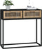 vidaXL - Wandtafel - 80x30x75 - cm - bewerkt - hout - en - ijzer - zwart
