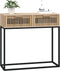 vidaXL - Wandtafel - 80x30x75 - cm - bewerkt - hout - en - ijzer