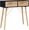 vidaXL - Wandtafel - 80x30x75 - cm - massief - grenenhout - en - natuurlijk - rattan