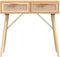 vidaXL - Wandtafel - 80x30x75 - cm - massief - grenenhout - en - natuurlijk - rattan