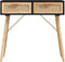 vidaXL - Wandtafel - 80x30x75 - cm - massief - grenenhout - en - natuurlijk - rattan