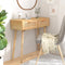 vidaXL - Wandtafel - 80x30x75 - cm - massief - grenenhout - en - natuurlijk - rattan