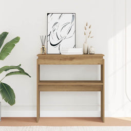 vidaXL - Wandtafel - 80x30x80 - cm - bewerkt - hout - artisanaal - eikenkleurig