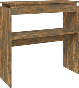 vidaXL - Wandtafel - 80x30x80 - cm - bewerkt - hout - gerookt - eikenkleurig