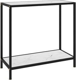 vidaXL - Wandtafel - 80x35x75 - cm - gehard - glas - wit