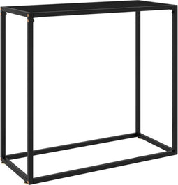 vidaXL - Wandtafel - 80x35x75 - cm - gehard - glas - zwart