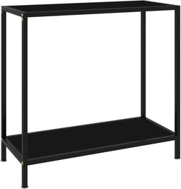 vidaXL - Wandtafel - 80x35x75 - cm - gehard - glas - zwart