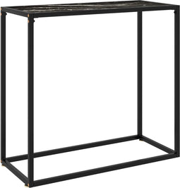 vidaXL - Wandtafel - 80x35x75 - cm - gehard - glas - zwart